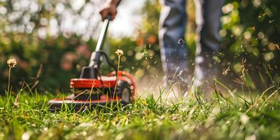 Edging and trimming detail on a Columbus lawn